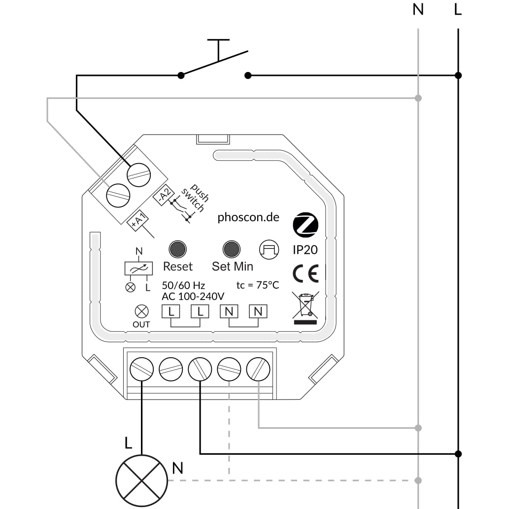 Phoscon Kobold variateur Zigbee encastré 230V 200W