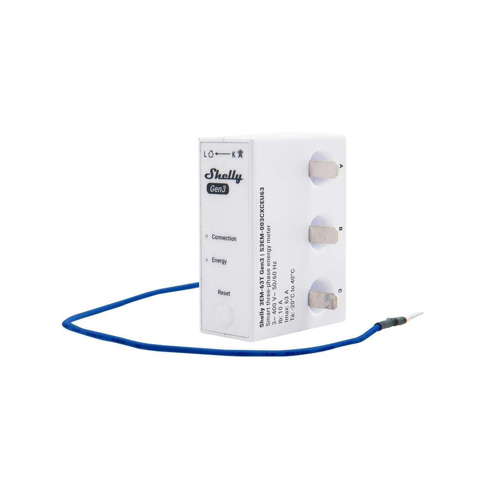 Shelly 3EM-63T Gen3 compteur énergie WiFi triphasé