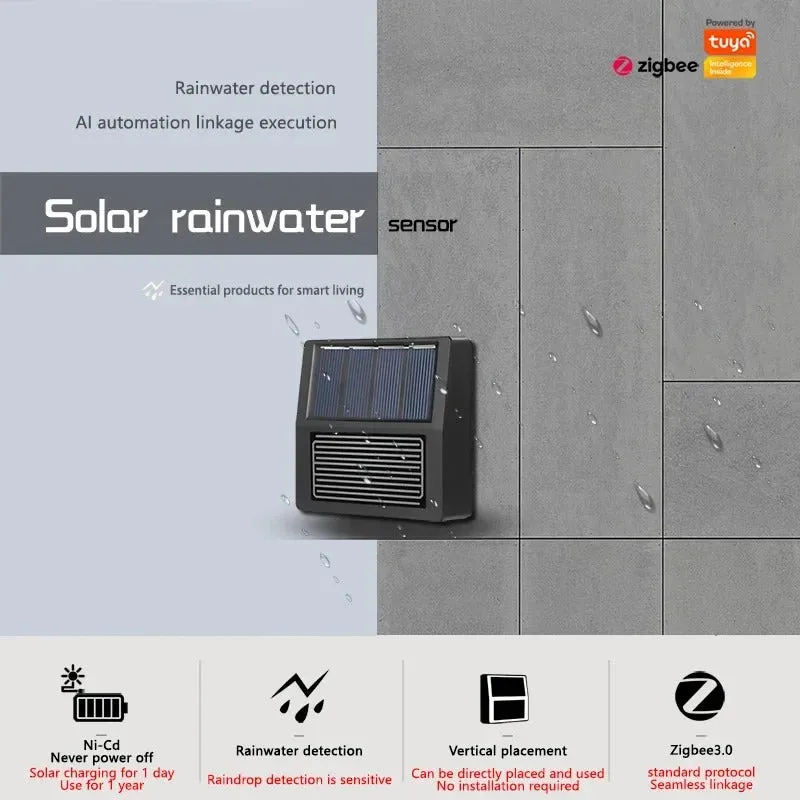 Mumubiz Zigbee capteur de pluie solaire sans fil jardin