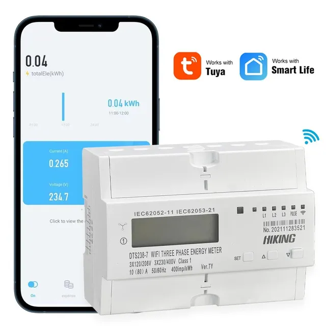 Mumubiz Tuya Smart Home Compteur Triphasé 80A LCD WiFi