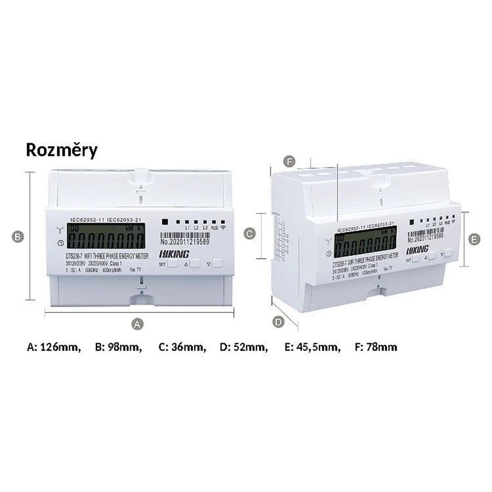 Mumubiz Tuya Smart Home Compteur Triphasé 80A LCD WiFi