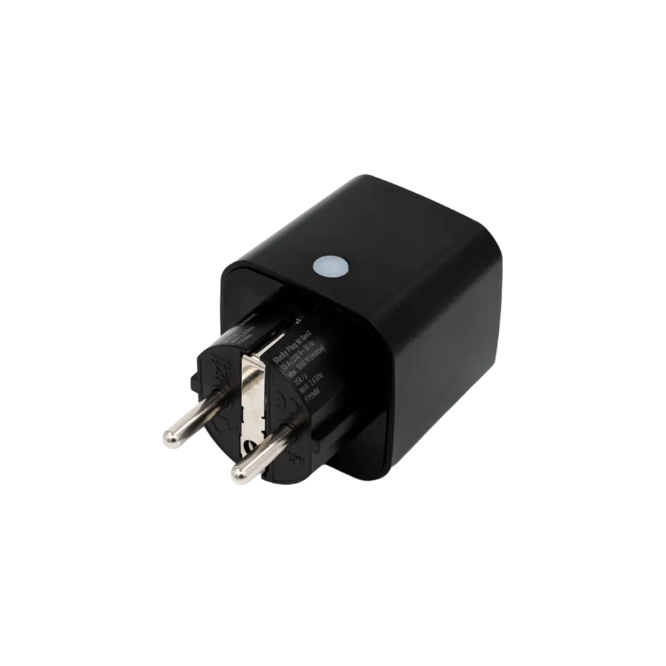 Shelly Plug M Gen3 prise connectée WiFi noire suivi conso