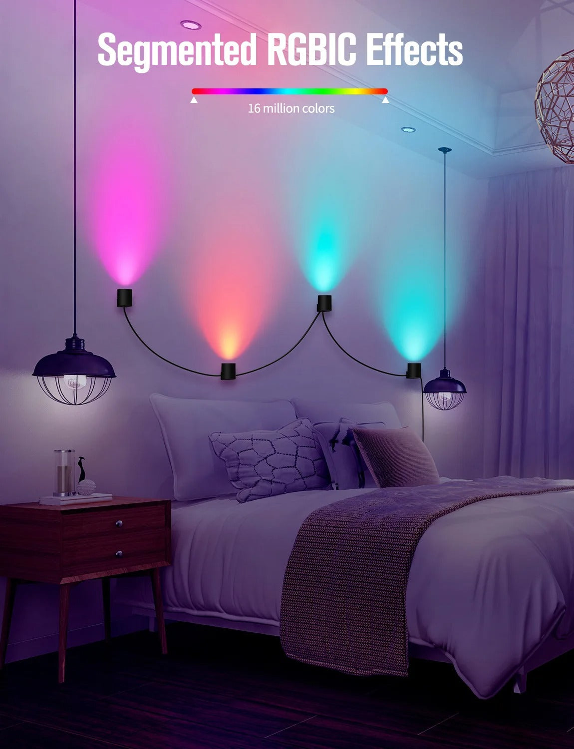 Mumubiz Tuya Smart Home applique murale RGBIC 4 lumières