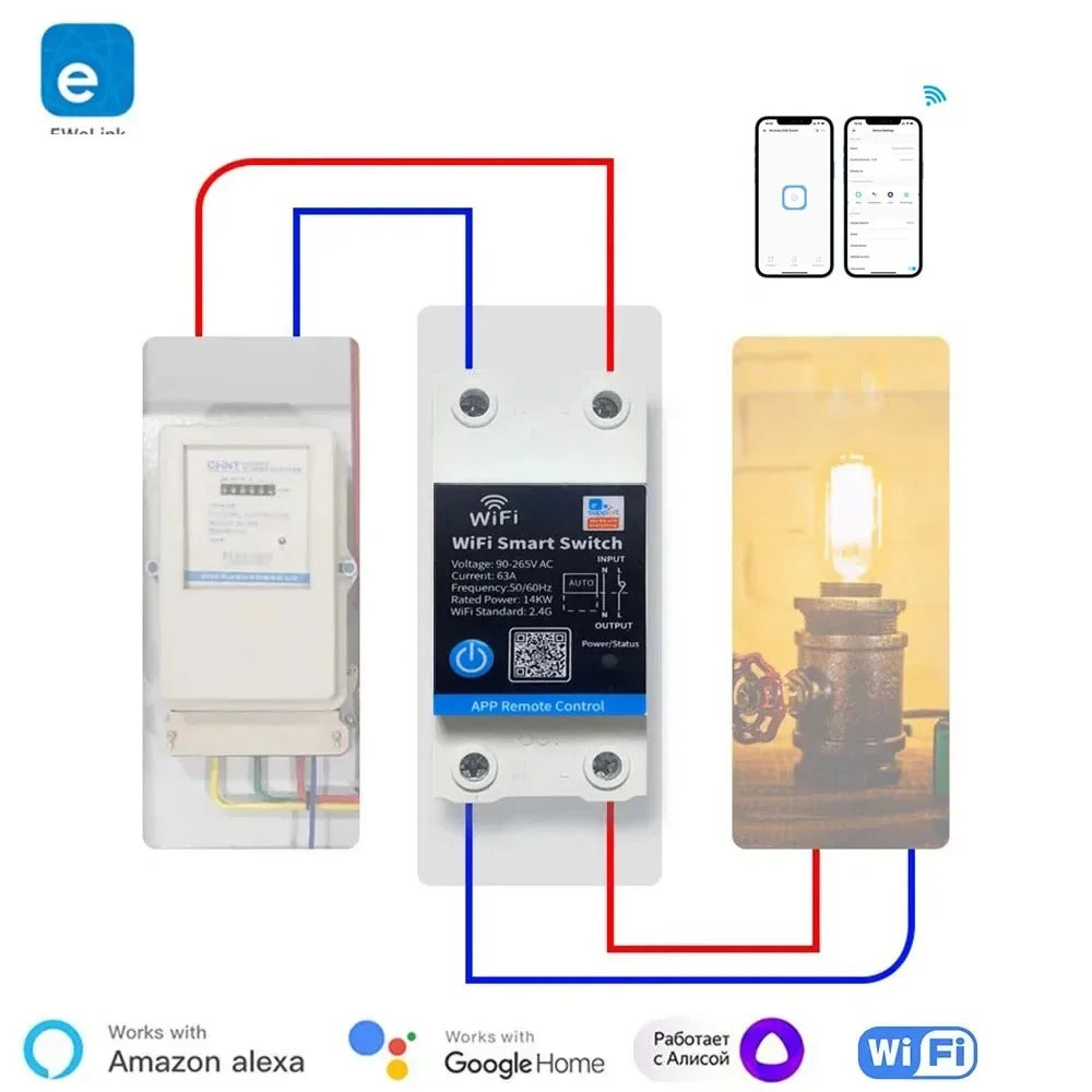 Mumubiz eWelink Smart disjoncteur connecté 63A rail DIN