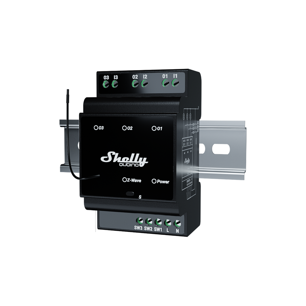 Shelly Wave Pro 3 interrupteur connecté 3 canaux DIN