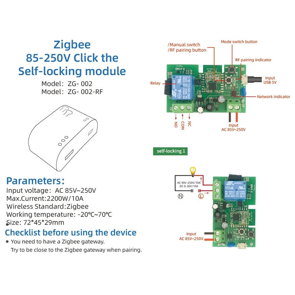 Mumubiz Zigbee Interrupteur Rail DIN 4 Canaux 220V 10A
