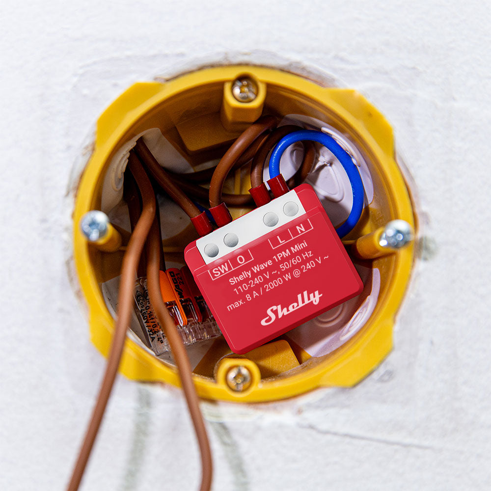Shelly Wave 1PM Mini LR interrupteur connecté Z-Wave 8A mesure