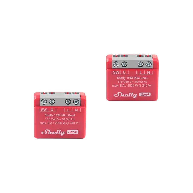 Shelly 1PM Mini Gen4 micromodule WiFi mesure énergie pack de 2