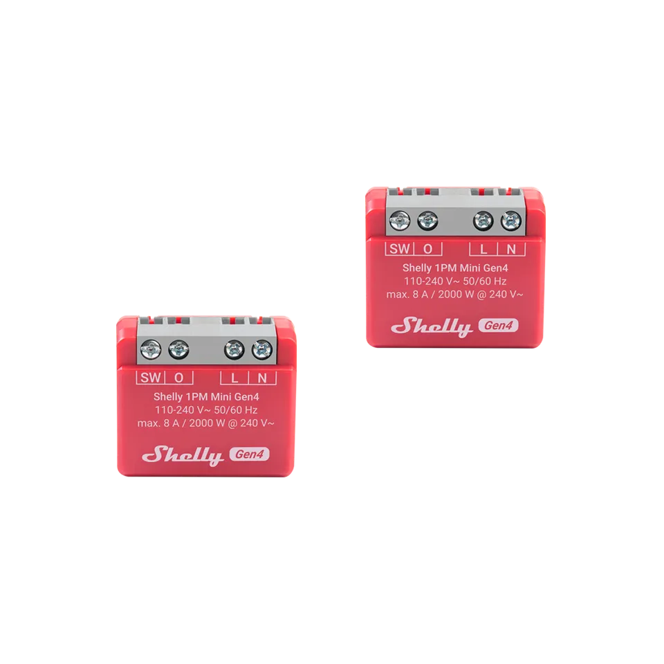 Shelly 1PM Mini Gen4 micromodule WiFi mesure énergie pack de 2