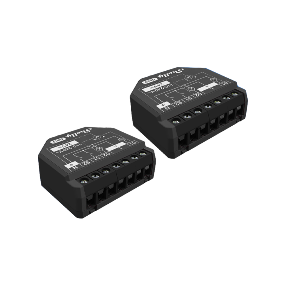 Shelly 2PM Gen3 micromodule WiFi 2 canaux volet roulant simple