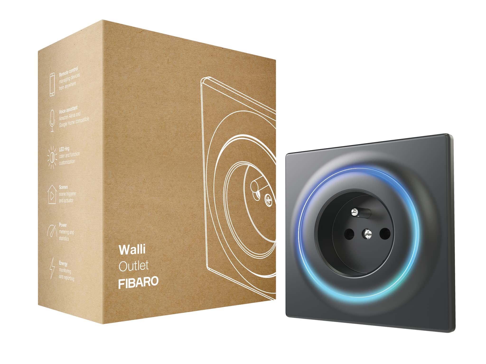 FIBARO Walli Outlet prise intelligente type E blanc
