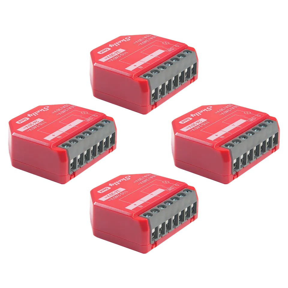 Shelly 1PM Gen4 relais WiFi mesure conso pack de 4 Zigbee