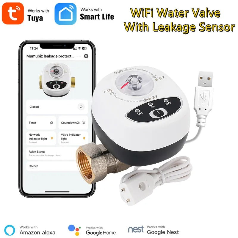 Mumubiz Tuya Smart Home vanne eau gaz WiFi DN15 vocale