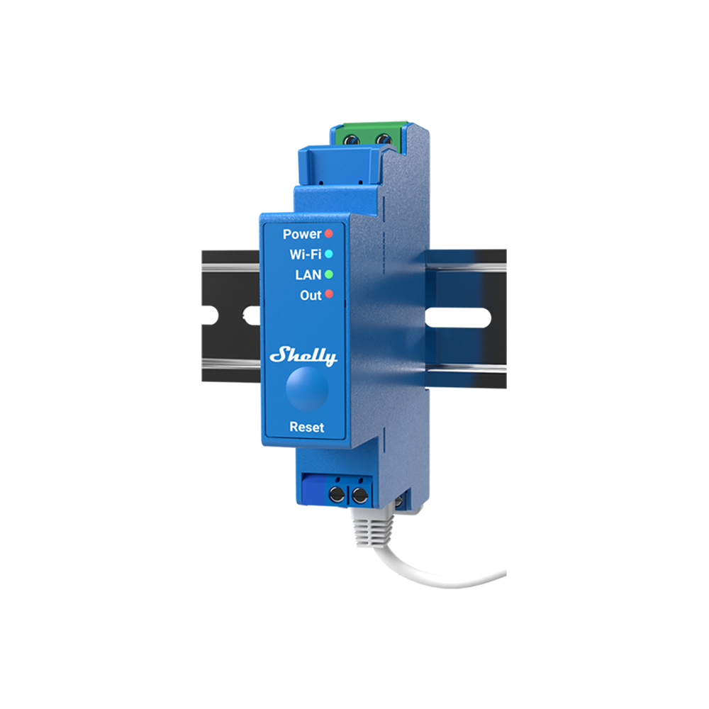 Shelly Pro 1 relais connecté rail DIN 1 canal contacts secs