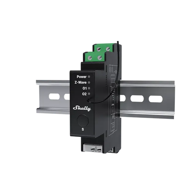 Shelly Wave Pro 2PM LR module rail DIN 2 canaux