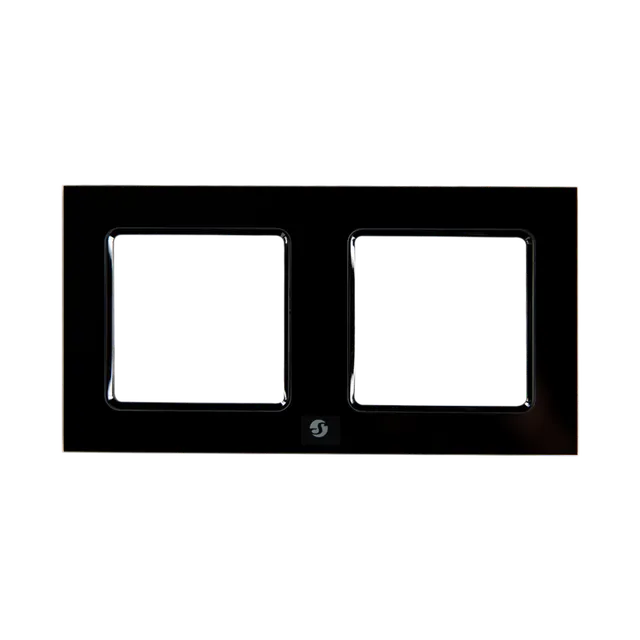 Shelly Wall Frame 2 cadre double interrupteur noir
