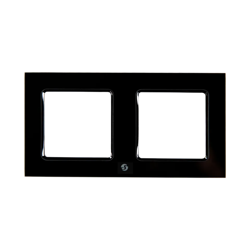 Shelly Wall Frame 2 cadre double interrupteur noir