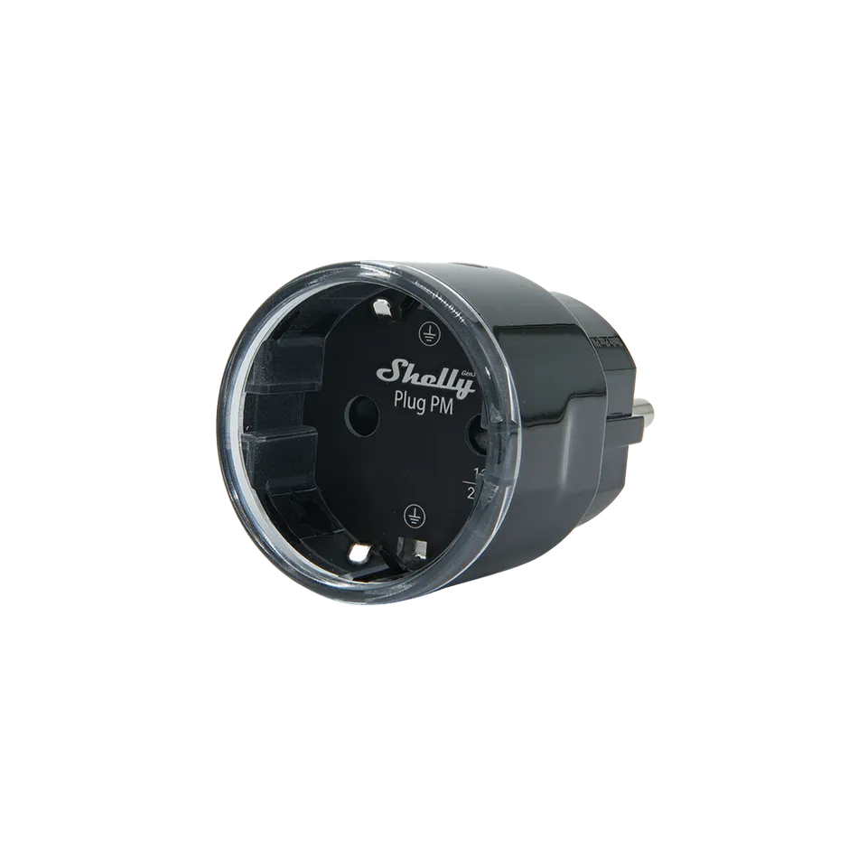 Shelly Plug PM Gen3 prise connectée WiFi énergie noir