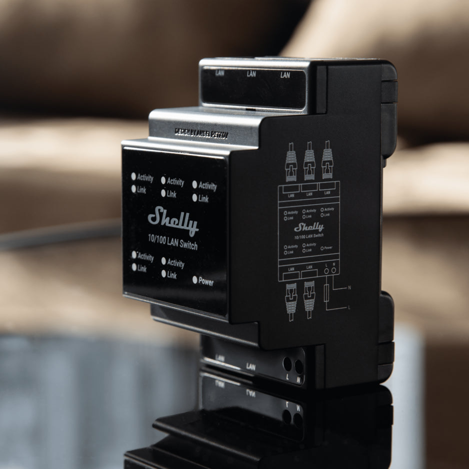 Shelly Plus LAN Switch switch Ethernet 5 ports rail DIN