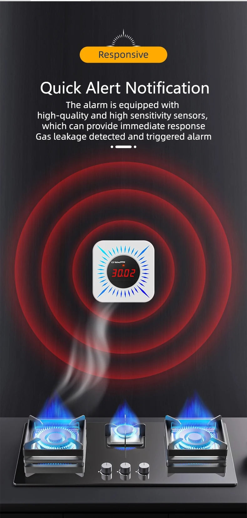 Mumubiz Tuya Smart Home détecteur gaz CO WiFi 80dB