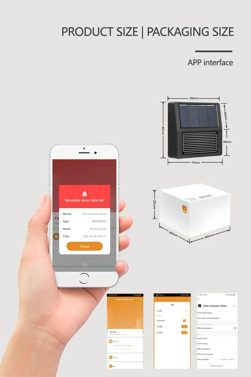 Mumubiz Zigbee capteur de pluie solaire sans fil jardin