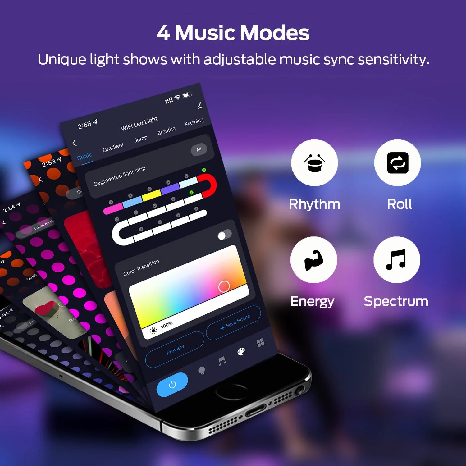 Mumubiz Tuya Smart Home applique murale RGBIC 4 lumières