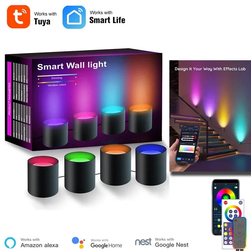 Mumubiz Tuya Smart Home applique murale RGBIC 4 lumières