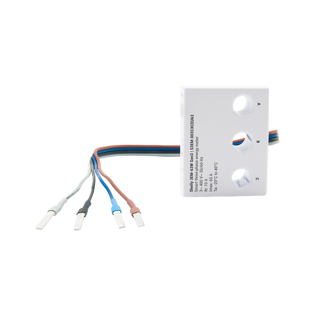 Shelly 3EM-63W Gen3 compteur énergie triphasé WiFi