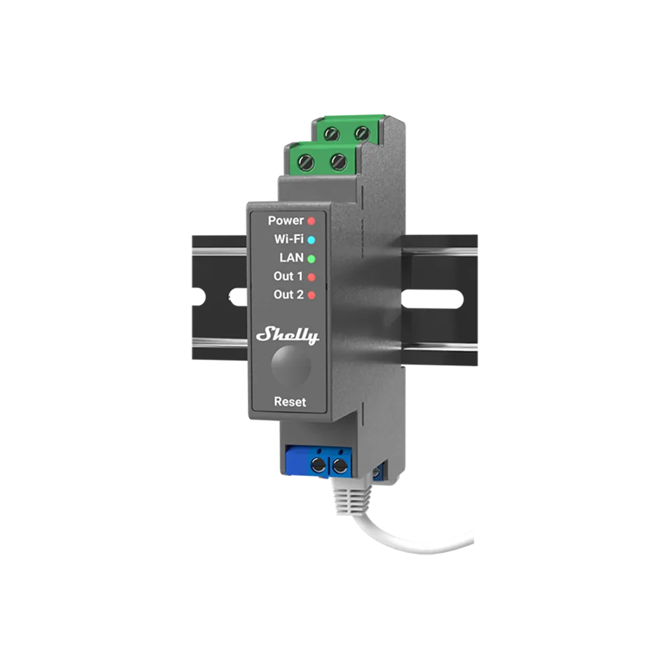 Shelly Pro 2 interrupteur connecté 2 canaux rail DIN