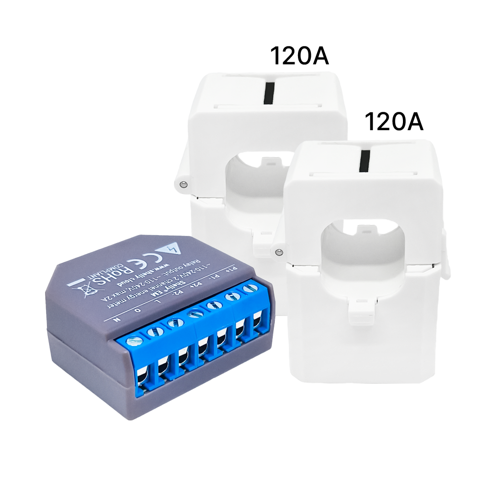 Shelly EM compteur énergie WiFi 2 pinces 120 A