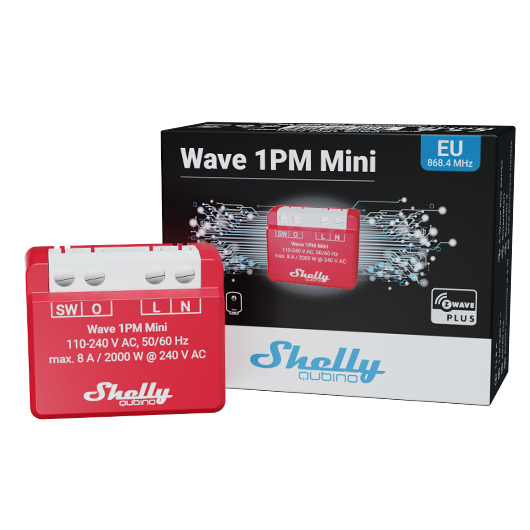 Shelly Wave 1PM Mini interrupteur Z-Wave 8A mesure puissance