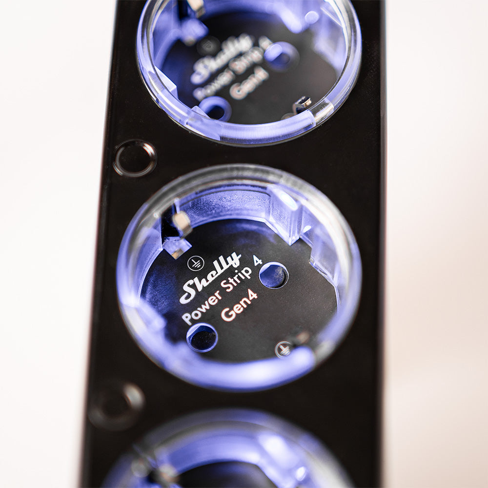 Shelly Gen4 Power Strip 4 multiprise connectée noire Matter
