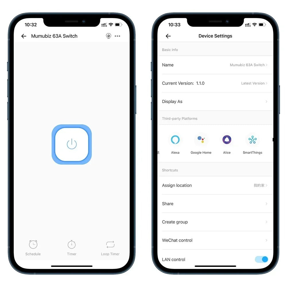 Mumubiz eWelink Smart disjoncteur connecté 63A rail DIN