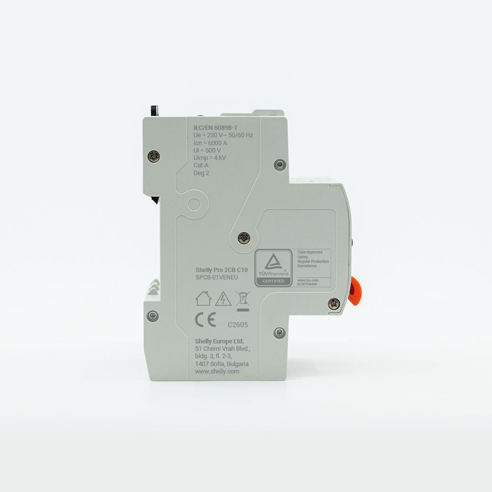 Shelly Pro 2CB C10 disjoncteur connecté 10A Wi-Fi