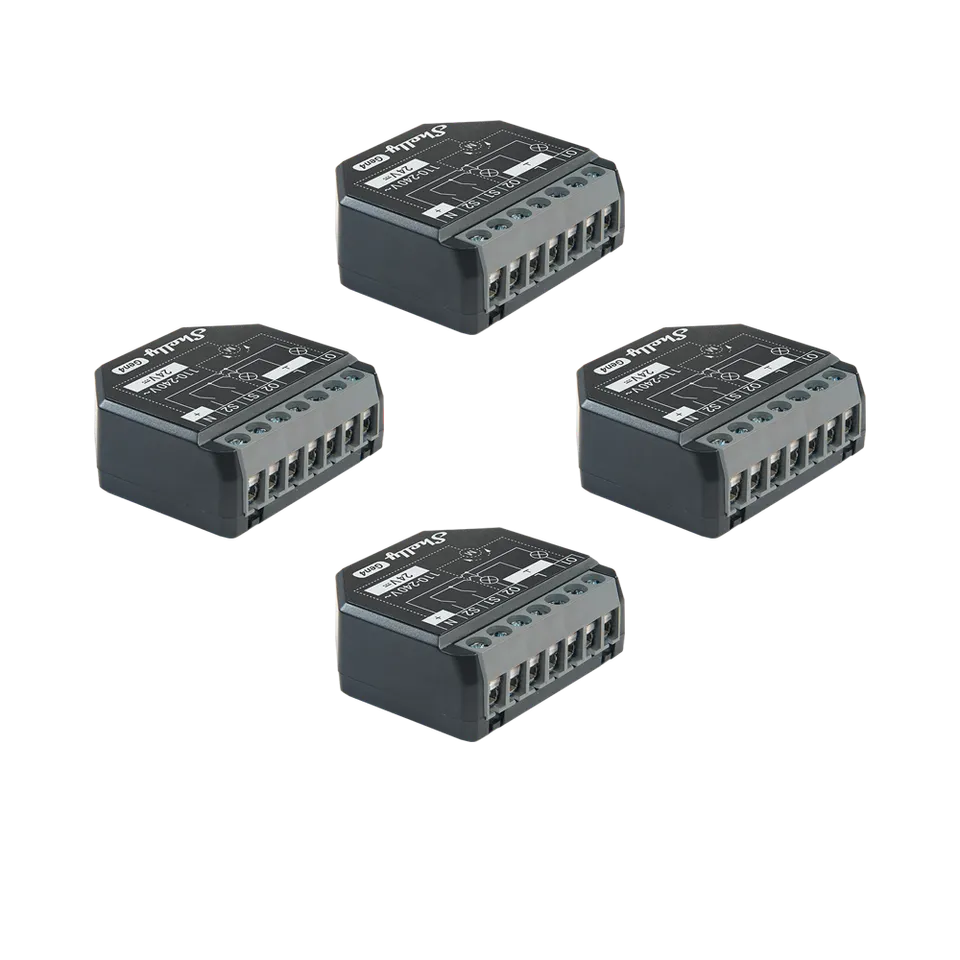 Shelly 2PM Gen4 micromodule double relais Pack de 4 mesure énergie