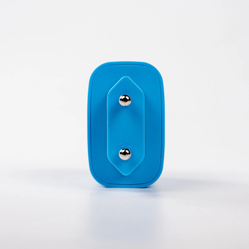 Shelly GaN Charger 65W chargeur rapide Bleu prise EU