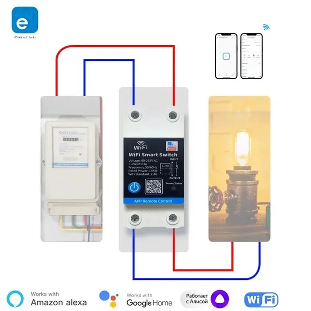 Mumubiz eWelink Smart disjoncteur connecté 63A rail DIN