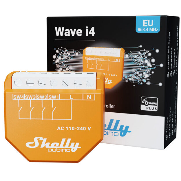Shelly Wave i4 contrôleur Z-Wave 4 entrées scènes