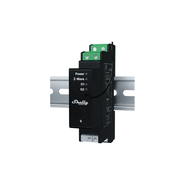 Shelly Wave Pro Shutter module volet Z-Wave rail DIN 16 A