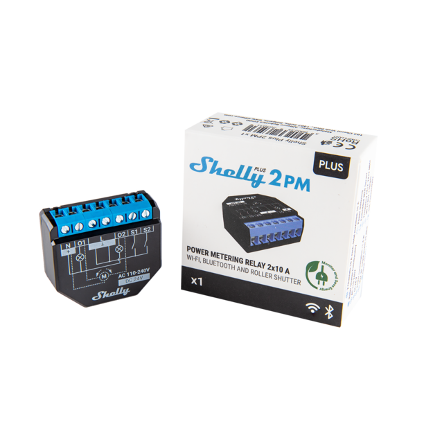 Shelly Plus 2PM Double relais connecté WiFi Pack de 2