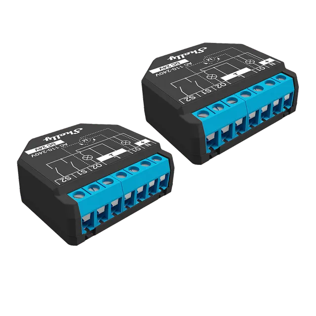 Shelly Plus 2PM Double relais connecté WiFi Pack de 2