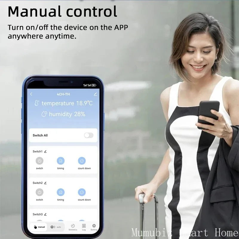 Mumubiz Tuya Smart Home interrupteur wifi 4 canaux capteur étanche