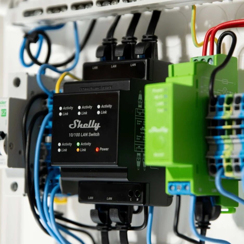 Shelly Plus LAN Switch switch Ethernet 5 ports rail DIN