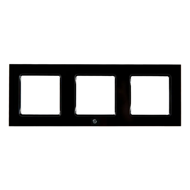 Shelly Wall Switch cadre interrupteur noir 3 postes x3