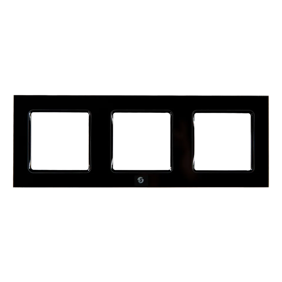 Shelly Wall Switch cadre interrupteur noir 3 postes x3