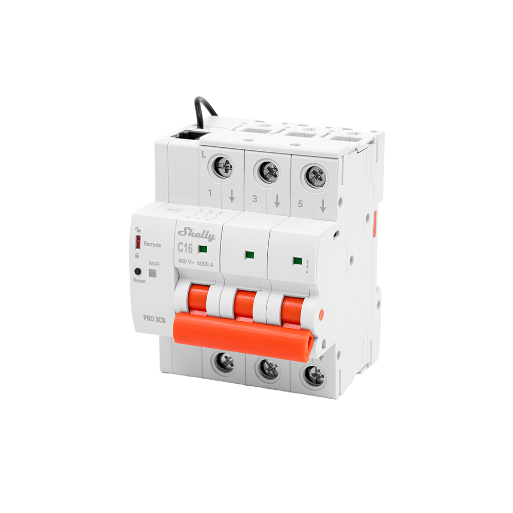 Shelly Pro 3CB disjoncteur connecté 16A rail DIN