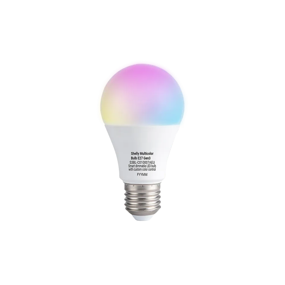 Shelly Gen3 ampoule LED E27 Multicolor RGBW blanc réglable