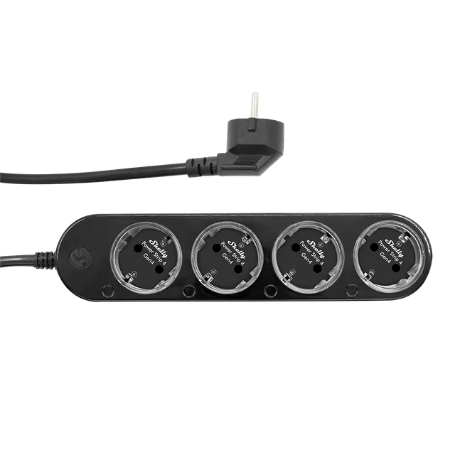 Shelly Gen4 Power Strip 4 multiprise connectée noire Matter