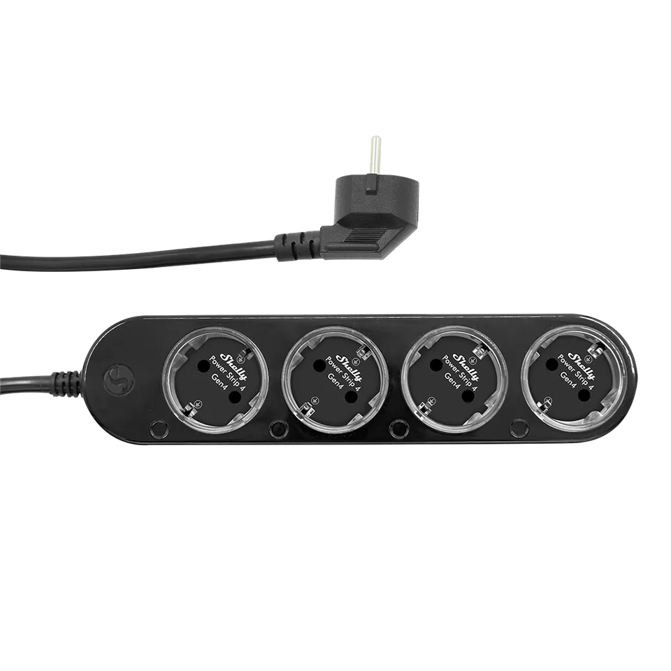 Shelly Gen4 Power Strip 4 multiprise connectée noire Matter