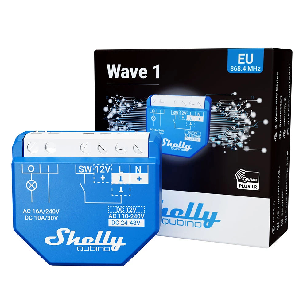 Shelly Wave 1 EU LR micromodule interrupteur Z-Wave 1 canal